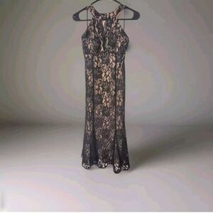 Nightway Women's Mesh Lace Evening Dress Black Size 6
